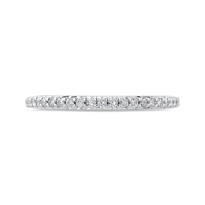 Round Diamond Half-Eternity Wedding Band in 14K White Gold
