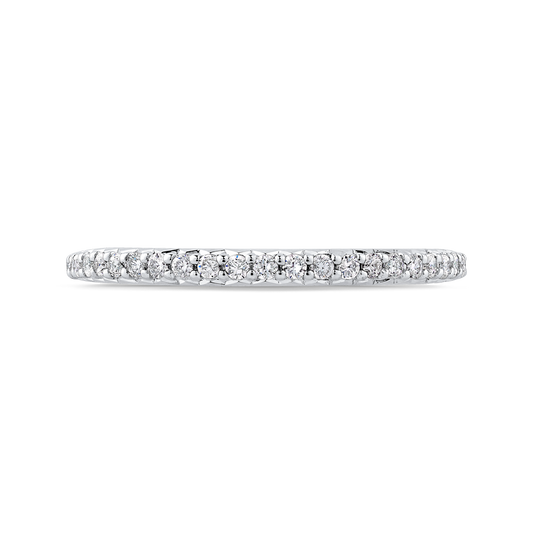 Round Diamond Half-Eternity Wedding Band in 14K White Gold