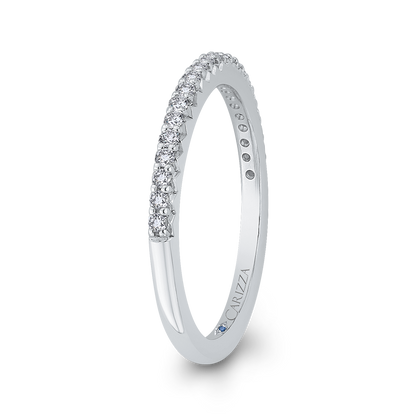 Round Diamond Half-Eternity Wedding Band in 14K White Gold