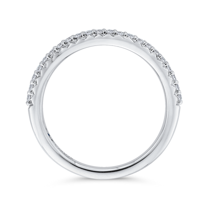 Round Diamond Half-Eternity Wedding Band in 14K White Gold