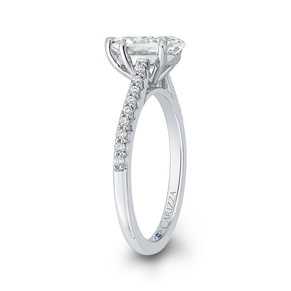 Pear Cut Diamond Engagement Ring in 14K White Gold (Semi-Mount)