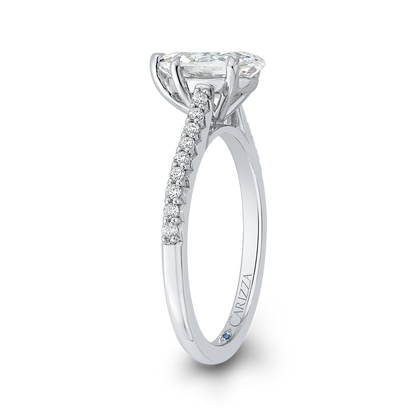 Pear Cut Diamond Engagement Ring in 14K White Gold (Semi-Mount)