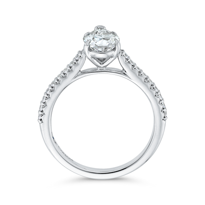 Pear Cut Diamond Engagement Ring in 14K White Gold (Semi-Mount)