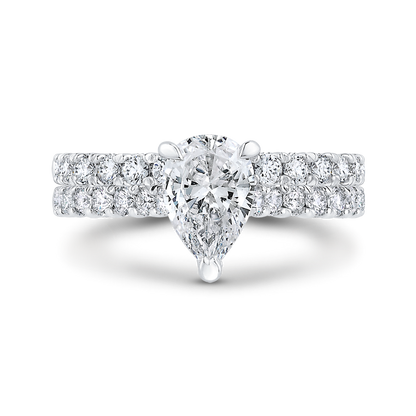 Pear Cut Diamond Engagement Ring in 14K White Gold (Semi-Mount)