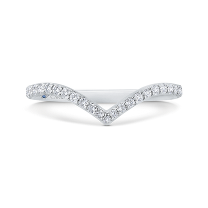 Half Run Diamond Wedding Band in 14K White Gold