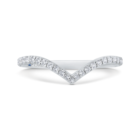Half Run Diamond Wedding Band in 14K White Gold