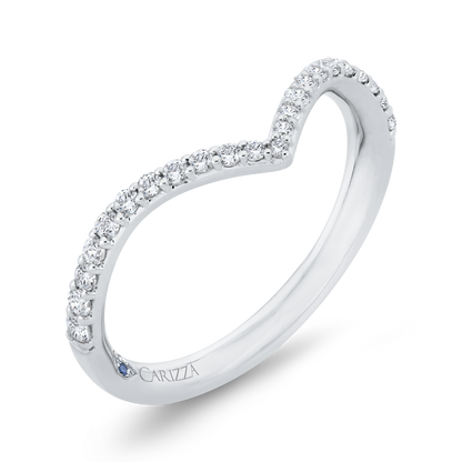 Half Run Diamond Wedding Band in 14K White Gold