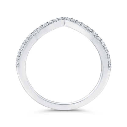 Half Run Diamond Wedding Band in 14K White Gold