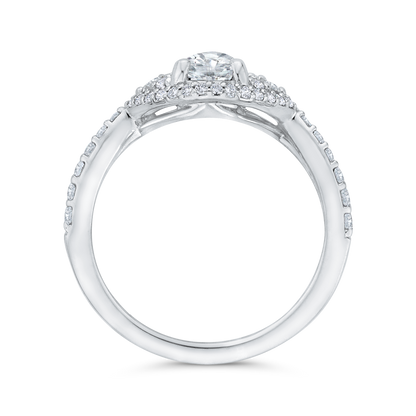 Pear Cut Diamond Engagement Ring in 14K White Gold (Semi-Mount)