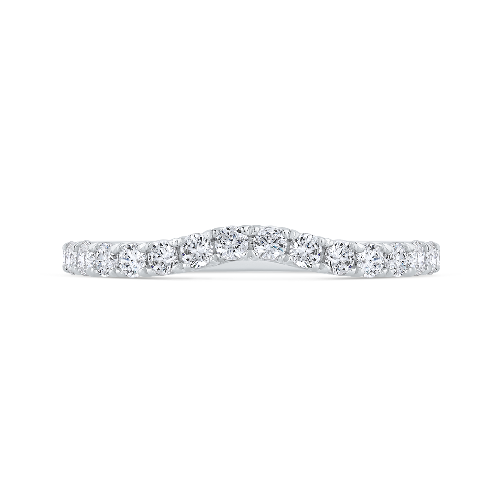 Diamond Counter Wedding Band in 14K White Gold