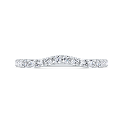 Diamond Counter Wedding Band in 14K White Gold