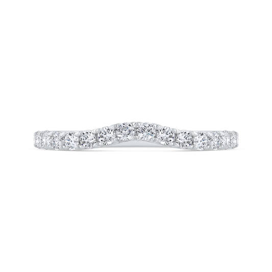 Diamond Counter Wedding Band in 14K White Gold