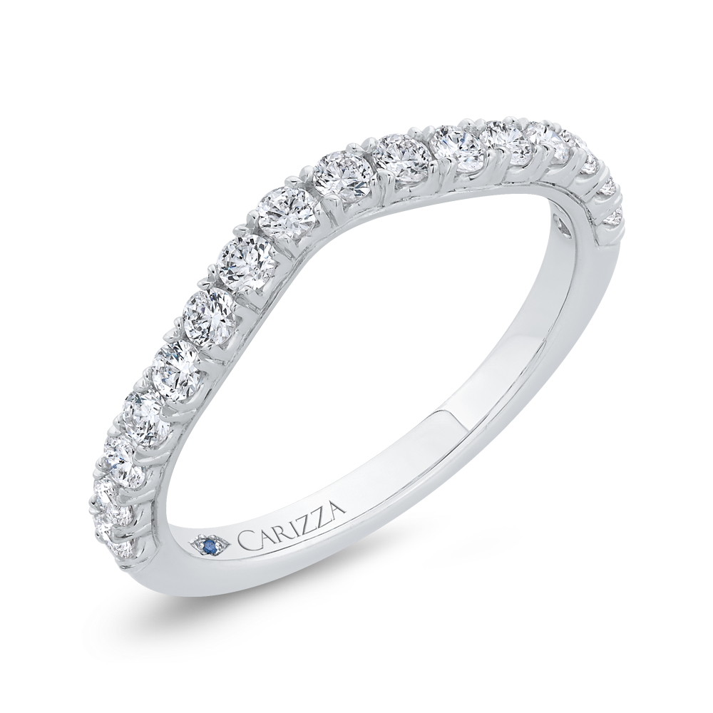 Diamond Counter Wedding Band in 14K White Gold