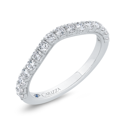 Diamond Counter Wedding Band in 14K White Gold