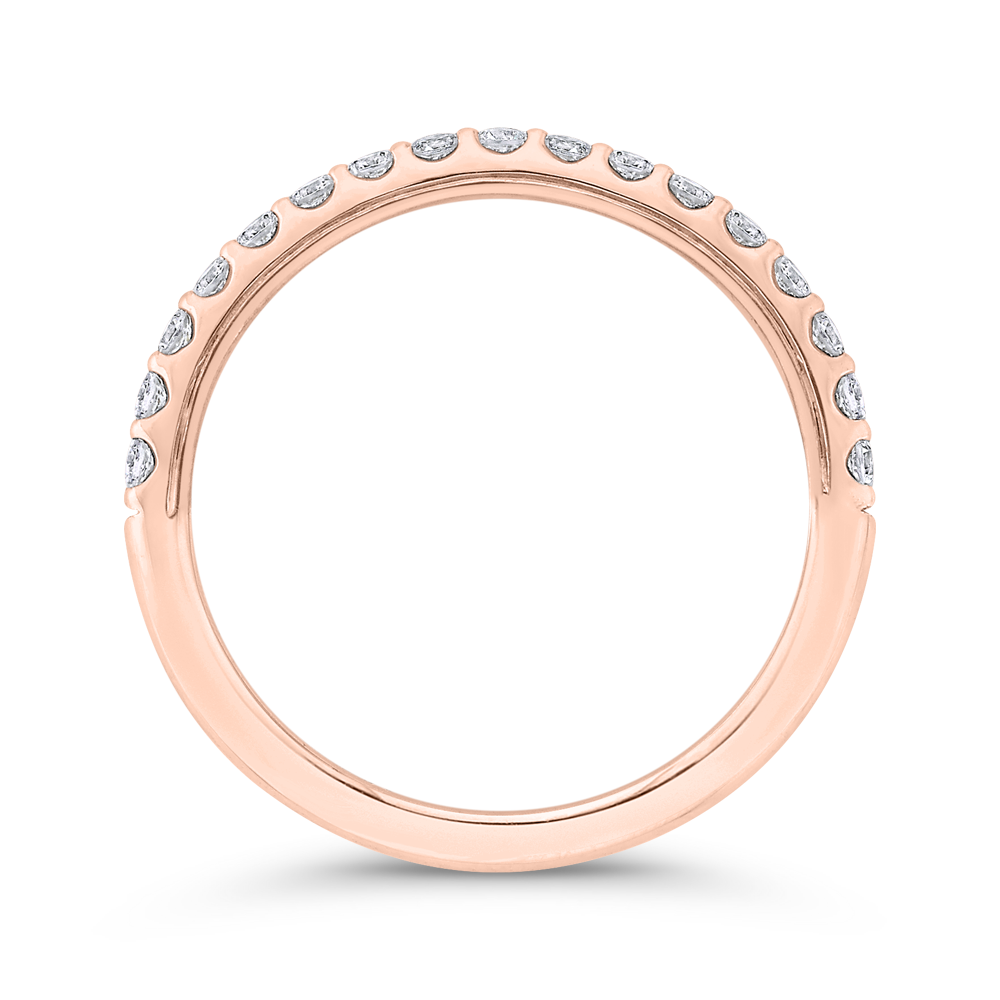 Diamond Wedding Band in 14K Rose Gold