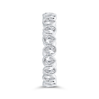 14K White Gold with Pear Diamond Eternity Ring