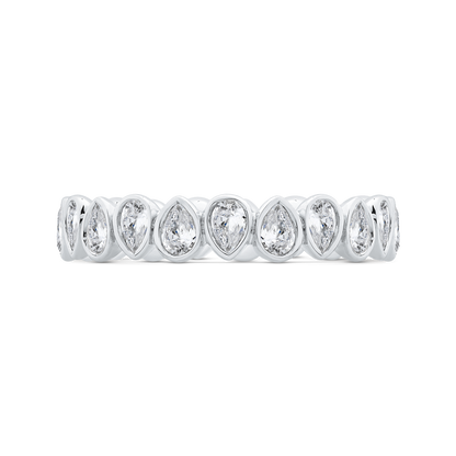 14K White Gold with Pear Diamond Eternity Ring