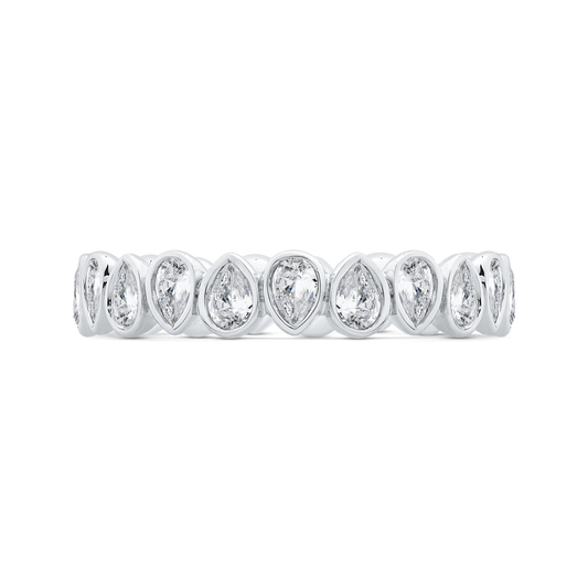 14K White Gold with Pear Diamond Eternity Ring