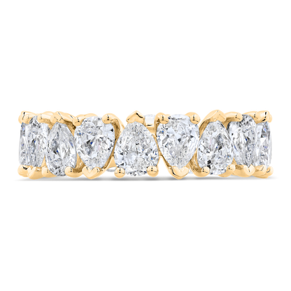 14K Yellow Gold with Pear Diamond Eternity Ring