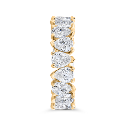 14K Yellow Gold with Pear Diamond Eternity Ring