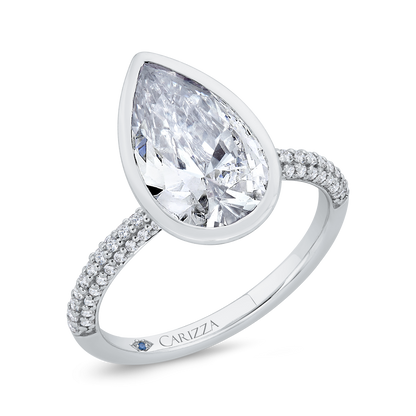14K White Gold Diamond Engagement Ring (Semi-Mount)
