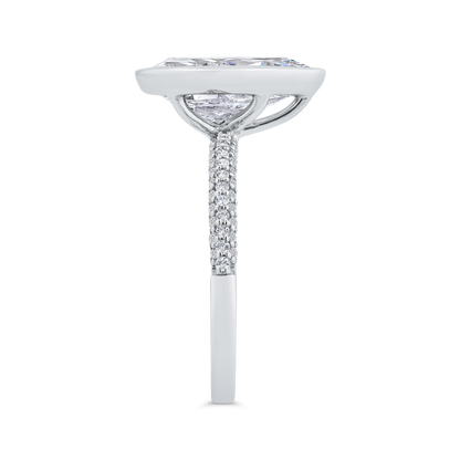 14K White Gold Diamond Engagement Ring (Semi-Mount)