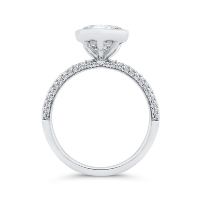 14K White Gold Diamond Engagement Ring (Semi-Mount)