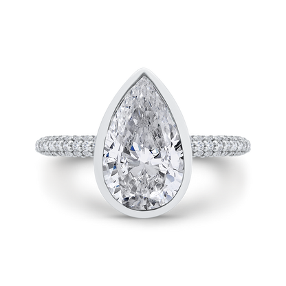 14K White Gold Diamond Engagement Ring (Semi-Mount)