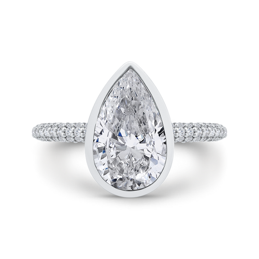 14K White Gold Diamond Engagement Ring (Semi-Mount)