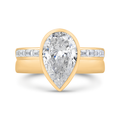 14K Yellow Gold Diamond Engagement Ring (Semi-Mount)