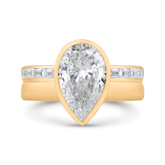 14K Yellow Gold Diamond Engagement Ring (Semi-Mount)