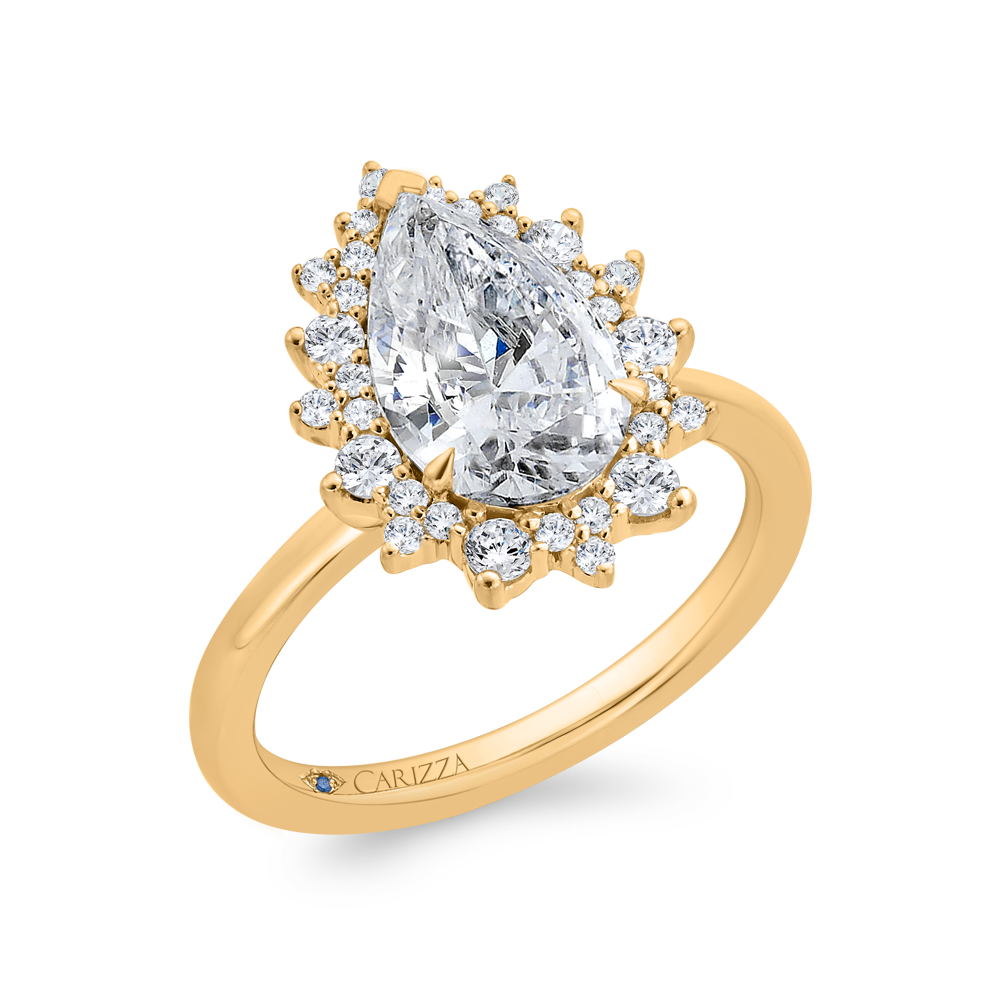 14K Yellow Gold Diamond Engagement Ring (Semi-Mount)