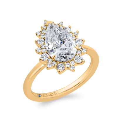 14K Yellow Gold Diamond Engagement Ring (Semi-Mount)
