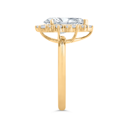 14K Yellow Gold Diamond Engagement Ring (Semi-Mount)