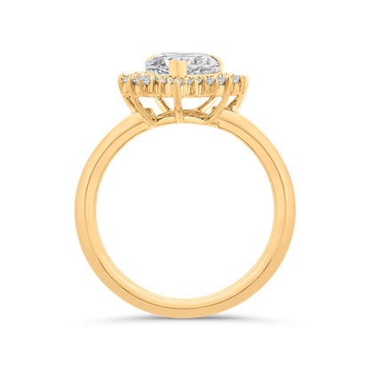 14K Yellow Gold Diamond Engagement Ring (Semi-Mount)