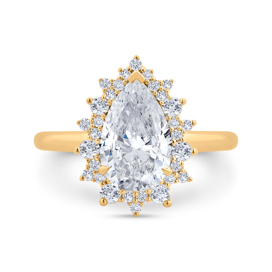 14K Yellow Gold Diamond Engagement Ring (Semi-Mount)