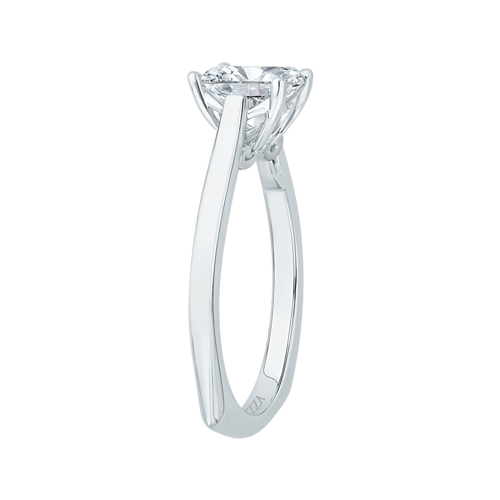 Emerald Cut Diamond Solitaire Engagement Ring in 14K White Gold (Semi-Mount)