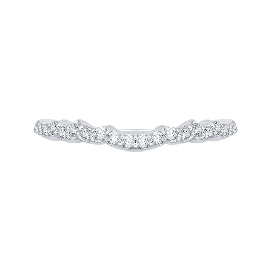 Round Diamond Half-Eternity Wedding Band in 14K White Gold