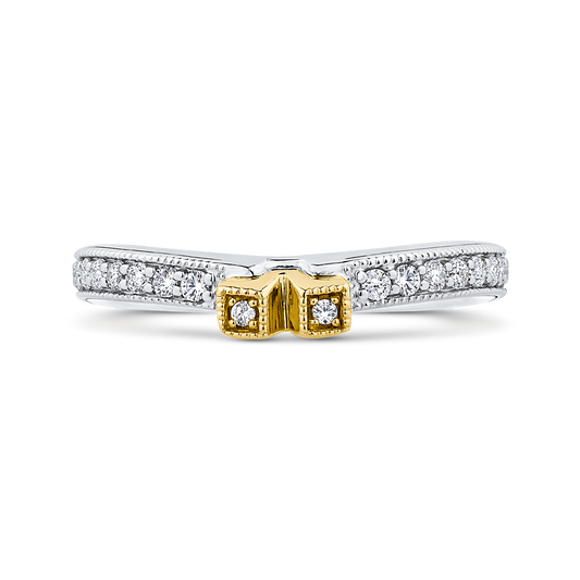 Round Diamond Wedding Band In 14K Two Tone-Gold in 14K Two Tone Gold