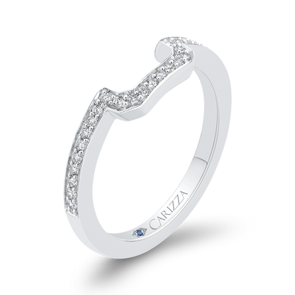 Round Diamond Half-Eternity Wedding Band in 14K White Gold