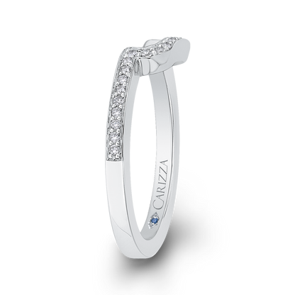 Round Diamond Half-Eternity Wedding Band in 14K White Gold