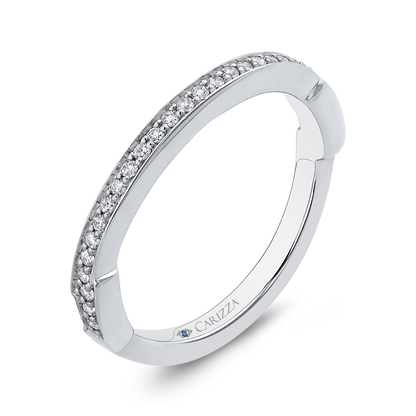 Round Diamond Wedding Band in 14K White Gold
