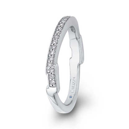 Round Diamond Wedding Band in 14K White Gold
