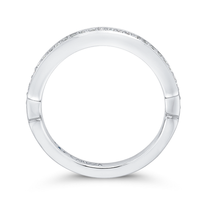 Round Diamond Wedding Band in 14K White Gold