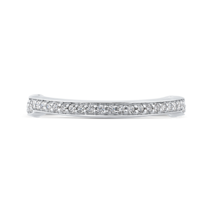 Round Diamond Wedding Band in 14K White Gold