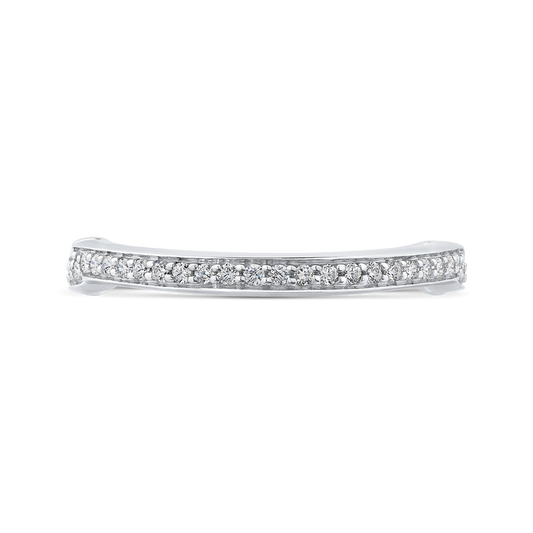 Round Diamond Wedding Band in 14K White Gold
