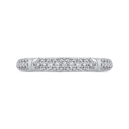 Round Diamond Wedding Band in 14K White Gold