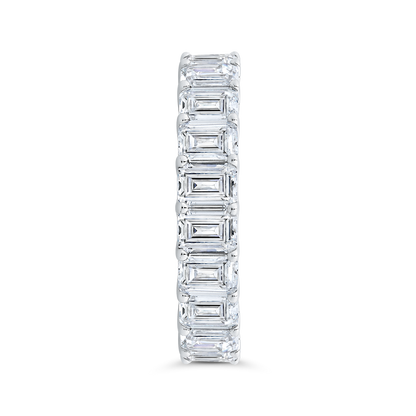 14K White Gold with Emerald Diamond Eternity Ring