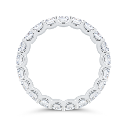 14K White Gold with Emerald Diamond Eternity Ring