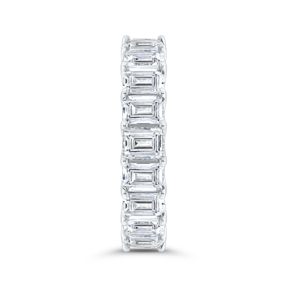 14K White Gold with Emerald Diamond Eternity Ring